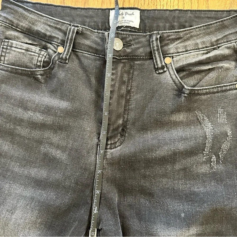 White Birch Distressed Skinny Jeans Raw Hem Black Gray Size Small - Picture 3 of 11